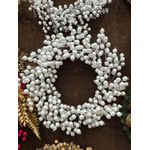 Guirlanda De Natal Berry Branco Cereja Fibra 50cm Porta