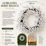 Guirlanda De Natal Berry Branco Cereja Fibra 50cm Porta