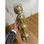 Jogo 4 Bolas De Natal Perolada Tubo Dourado 10cm