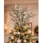 Galho Natalino Grande Verde Berry Branco 67cm