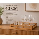 Bandeja Decorativa Retangular Em Madeira Com Alça M