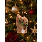 Enfeite Natal Esquilo Em Pé Pendurar Pinha Bege 10cm