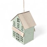 Casinha Em Tecido Verde Decor Natal Vila Natalina 16cm