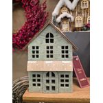 Casinha Em Tecido Verde Decor Natal Vila Natalina 16cm