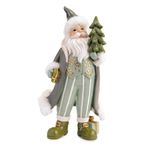 Papai Noel Verde Mint De Resina Decoração Natal Luxo