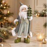 Papai Noel Verde Mint De Resina Decoração Natal Luxo