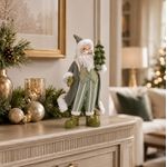 Papai Noel Verde Mint De Resina Decoração Natal Luxo