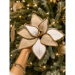 Flor De Natal Bico De Papagaio Rustica Juta Bege