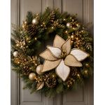 Flor De Natal Bico De Papagaio Rustica Juta Bege