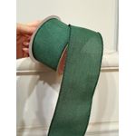 Fita Natalina Aramada 6,3cm Verde Lisa 9,14m