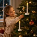 Jogo com 2 Velas com Clips Pendurar Decoração Natal
