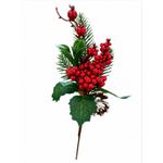 Galho Natalino Pick Berry Pinha Enfeite P Árvore Natal