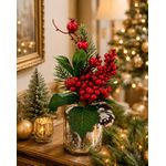 Galho Natalino Pick Berry Pinha Enfeite P Árvore Natal