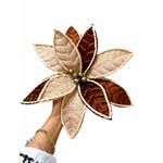 Flor Natalina Bico De Papagaio Veludo Marrom Com Juta