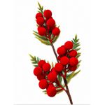 Galho Grande De Natal Berry Bolas Vermelho Veludo 68cm