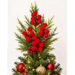 Galho Grande De Natal Berry Bolas Vermelho Veludo 68cm