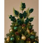 Galho Grande De Natal Berry Bolas Verdes Veludo 68cm