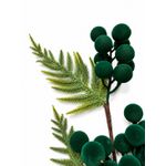 Galho Grande De Natal Berry Bolas Verdes Veludo 68cm