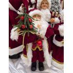 Enfeite Papai Noel Clássico Vermelho Dourado Luxo Natal 45cm
