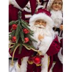 Enfeite Papai Noel Clássico Vermelho Dourado Luxo Natal 45cm