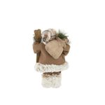 Papai Noel em Pé Esquiador com Presentes Marrom Xadrez 45cm