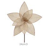 Flor Natalina Bico de Papagaio Natural Com Dourado 24cm