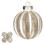 Jogo 4 Bolas de Natal Decorada Champanhe 8cm