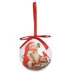 Jogo 2 Bolas Decorada Papai Noel Colorido 7,5cm Natal