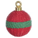 Bola Decorativa Natal Resina Vermelho e Verde 18cm