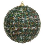 Jogo 2 Bolas De Natal Tweed Verde 10cm Natal