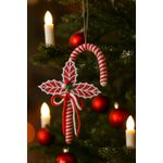 Enfeite Natal Bengala Pendurar Vermelho e Branco 35cm