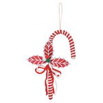Enfeite Natal Bengala Pendurar Vermelho e Branco 35cm