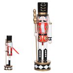 Boneco Natal Quebra Nozes em Pé Preto Dourado 30cm