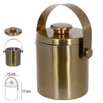 Balde Para Gelo Com Alça Aço Inox Dourado 1,5l