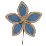 Flor Natalina Bico de Papagaio Azul Jeans 26cm