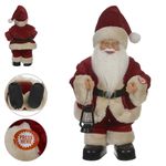 Papai Noel em Pé com Movimento e Som Vermelho e Bege 30cm