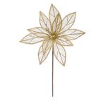 Flor Natalina Poinsetia Dourada Com Brilho