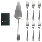 Conjunto 7 Peças pra Bolo Espátula e Garfinhos Aço Inox Kit Bolo
