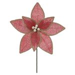 Flor Natalina Rústica Poinsetia Vermelho Juta
