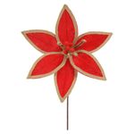 Flor Natalina Vermelha Com Juta Bege Rustica