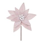 Flor Natalina Poisentia Rosa Claro Com Branco Nevado