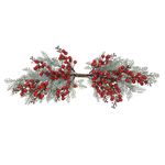 Arranjo Natalino Galho Natal Verde Nevado Com Berry Vermelho