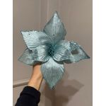 Flor Natalina Poisentia Azul Com Glitter 28cm