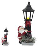Enfeite de Natal Poste Decorativo Papai Noel com Led 