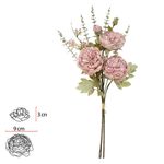 Buquê Peonia Ramalhete c/ Fita Rosa Outono 60cm