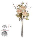 Buquê Peonia Ramalhete c/ Fita Creme Outono 60cm