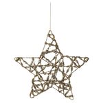 Estrela Pendurar Gliter Aramada Champagne 30cm Natal