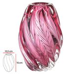 Vaso Decorativo Vidro Tipo Murano Rosa 16cm
