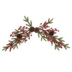 Galho Natalino Festão Verde com Berry e Pinha 68cm