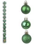 Bola Natal Tubo Fosco Glitter Brilho 12 unidades Verde 3cm